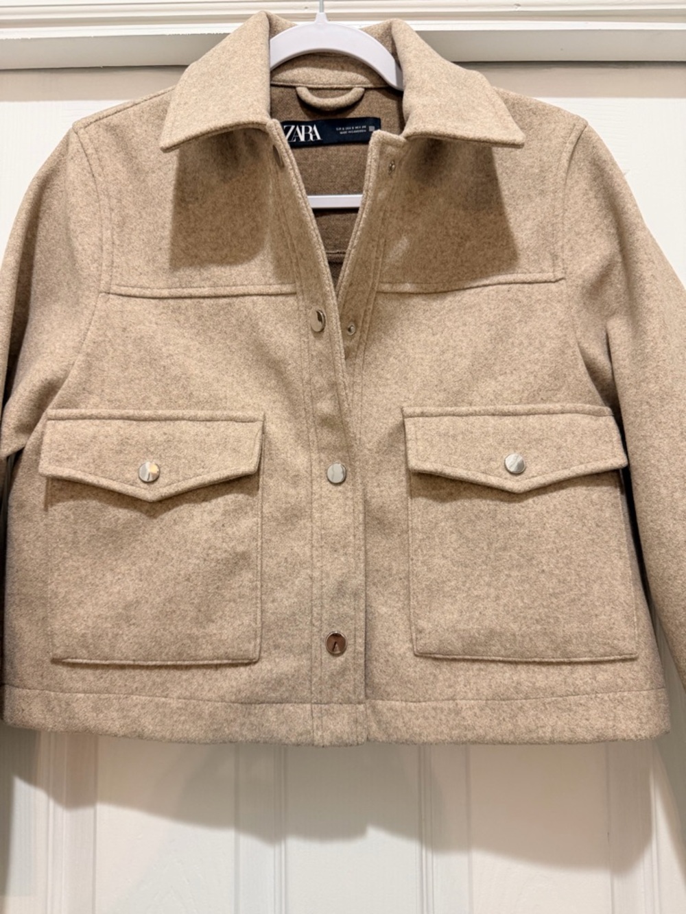 ZARA Cropped Utility Jacket – Soft Beige - Picture 2 of 13
